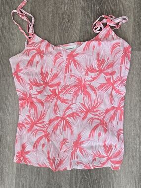Tie-Shoulder Pink Floral Camisole Top